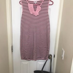 Crown & Ivy Size Large pink stripe dress